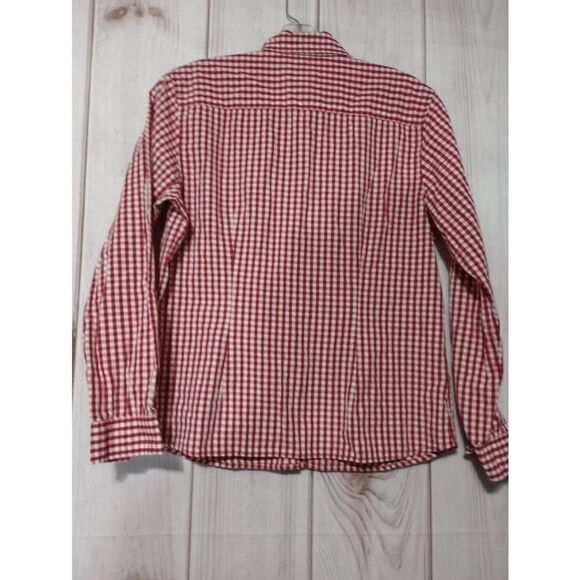 Talbots‎ Shirt Ladies Small Red Gingham Button Up Shirt Cowgirl - Picture 2 of 7